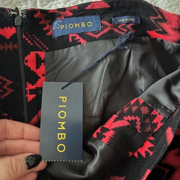 Piombo Tribal Aztec Corduroy Skirt size 12 NWT - Picture 4 of 6
